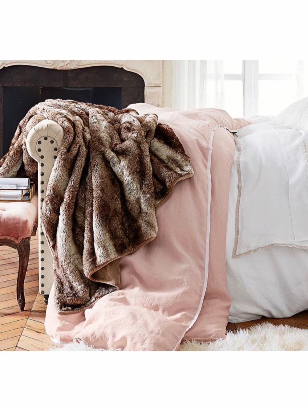 Pottery Barn - 50 x 60 - Faux Fur Throw Blanket